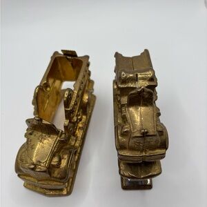 MSR Imports 4.5" Brass Firetruck Desk Stapler & Tape Dispenser Vintage 1993